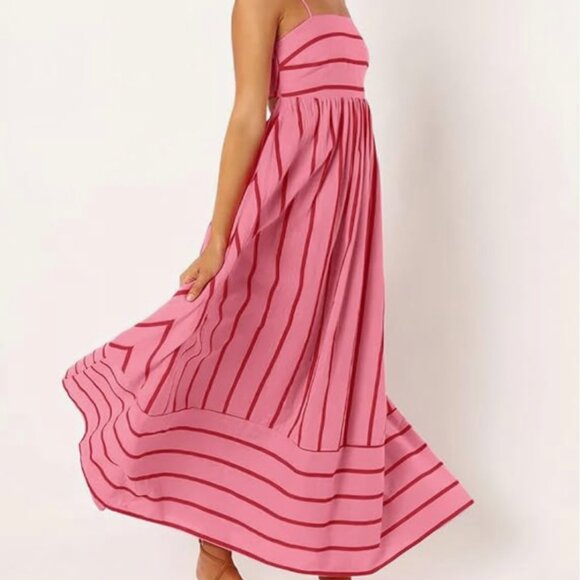 Pink and red striped summer dress - Picture 4 of 7